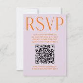 Eenvoudige Paarse en Oranje RSVP Online QR-code (Voorkant)