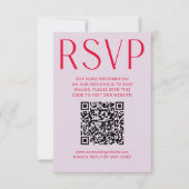 Eenvoudige Paarse en rode RSVP Online QR Code Kaar (Voorkant)