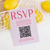 Eenvoudige Paarse en rode RSVP Online QR Code Kaar Kaartje