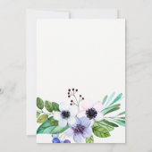 Eenvoudige paarse en roze bloemen bruiloft kaart (Achterkant)