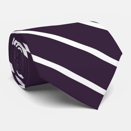 Eenvoudige Paarse en witte diagonale strepen Stropdas (Opgerold)