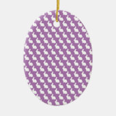 Eenvoudige Paarse en witte paasbunny Keramisch Ornament (Voorkant)