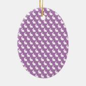 Eenvoudige Paarse en witte paasbunny Keramisch Ornament (Achterkant)