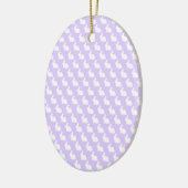 Eenvoudige Paarse en witte paasbunny Keramisch Ornament (Links)
