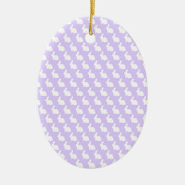 Eenvoudige Paarse en witte paasbunny Keramisch Ornament