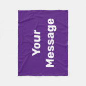 Eenvoudige Paarse en Witte Tekst Uw Bericht Sjablo Fleece Deken (Voorkant)