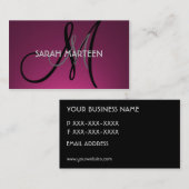 Eenvoudige paarse fade monogram aangepaste kaarten visitekaartje (Voorkant / Achterkant)