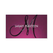 Eenvoudige paarse fade monogram aangepaste kaarten