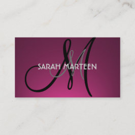 Eenvoudige paarse fade monogram aangepaste kaarten visitekaartje