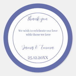 Eenvoudige Paarse gepersonaliseerde bruiloft Ronde Sticker