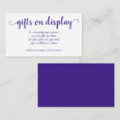 Eenvoudige Paarse geschenken te zien | Drukt elke  Informatiekaartje (Voorkant / Achterkant)