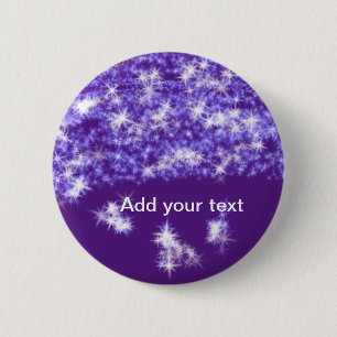Eenvoudige paarse glittersparkelsterren voeg uw te ronde button 5,7 cm