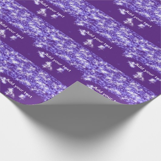 Eenvoudige paarse glittersparren voegen jouw tekst cadeaupapier (Hoek)