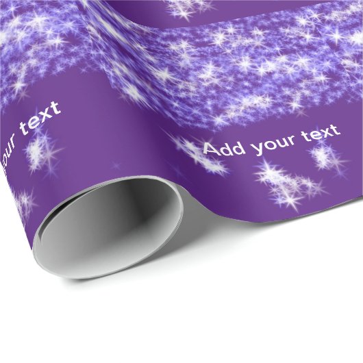 Eenvoudige paarse glittersparren voegen jouw tekst cadeaupapier (Rol Hoek)