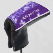 Eenvoudige paarse glittersparren voegen jouw tekst golfheadcover (3/4 voorkant)
