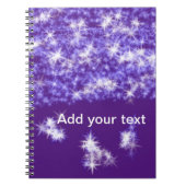 Eenvoudige paarse glittersparren voegen jouw tekst notitieboek (Voorkant)