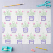 Eenvoudige paarse groene cactus, glitter sparkle c tissuepapier (Craft)