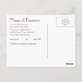 Eenvoudige Paarse herinnering voor Abstracte afspr Briefkaart (Achterkant)