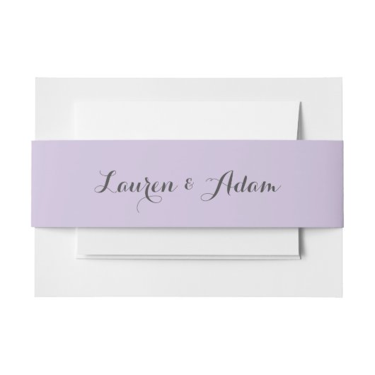 Eenvoudige Paarse koppels namen bruiloft Uitnodigingen Wikkel (Voorkant Voorbeeld)