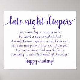Eenvoudige Paarse late night luiers | druivendouch Poster