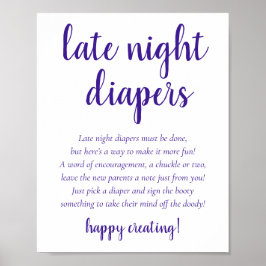Eenvoudige Paarse late night luiers | druivendouch Poster
