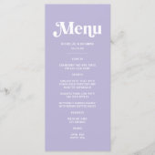 Eenvoudige Paarse Lavendel bruiloft Menu (Voorkant)