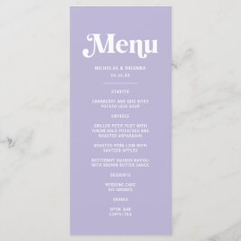 Eenvoudige Paarse Lavendel bruiloft Menu