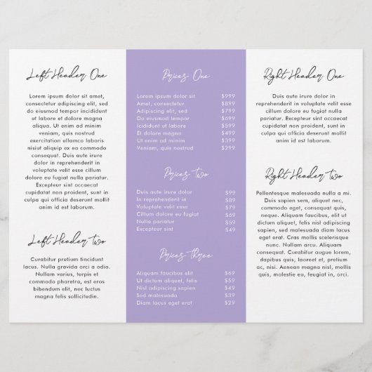 Eenvoudige Paarse lavendel Contemedhedendaagse QR- Flyer (Achterkant)