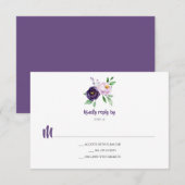 Eenvoudige Paarse Lavendel Waterverf Flowers RSVP (Voorkant / Achterkant)