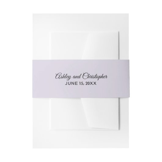 Eenvoudige Paarse Lila bruiloft Uitnodigingen Wikkel (Voorkant Voorbeeld)