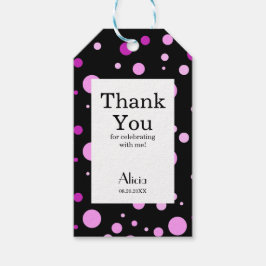 Eenvoudige Paarse Lila polka dot zwart dank u Cadeaulabel