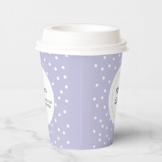 Eenvoudige Paarse minimale zakelijke Logo Papieren Bekers (Rechts)