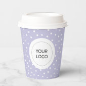 Eenvoudige Paarse minimale zakelijke Logo Papieren Bekers (Voorkant)