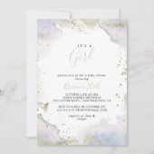 Eenvoudige Paarse minimalist Het is een meisje Bab Kaart (Voorkant)