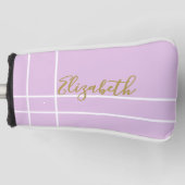 Eenvoudige paarse minimalistische aangepaste naam  golfheadcover (Voorkant)