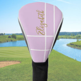 Eenvoudige paarse minimalistische aangepaste naam  golfheadcover