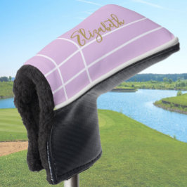 Eenvoudige paarse minimalistische aangepaste naam  golfheadcover