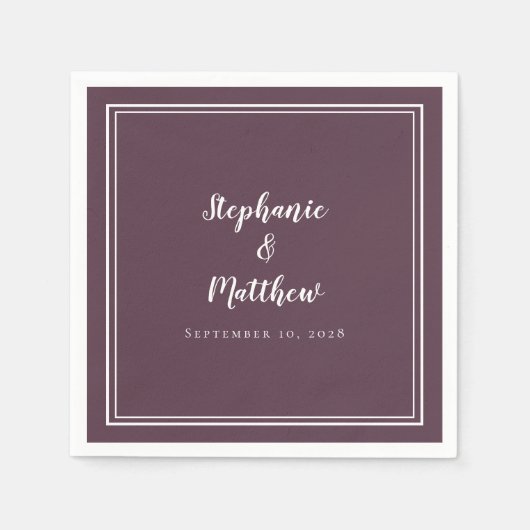 Eenvoudige Paarse-minimalistische bruiloft met cha Servet (Voorkant)