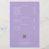 Eenvoudige Paarse moderne prijslijst Flyer (Achterkant)