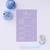 Eenvoudige Paarse moderne prijslijst Flyer (Enkel)