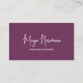 EENVOUDIGE PAARSE PRUIM HANDTEKENING NAAM PROFESSI VISITEKAARTJE (Voorkant)