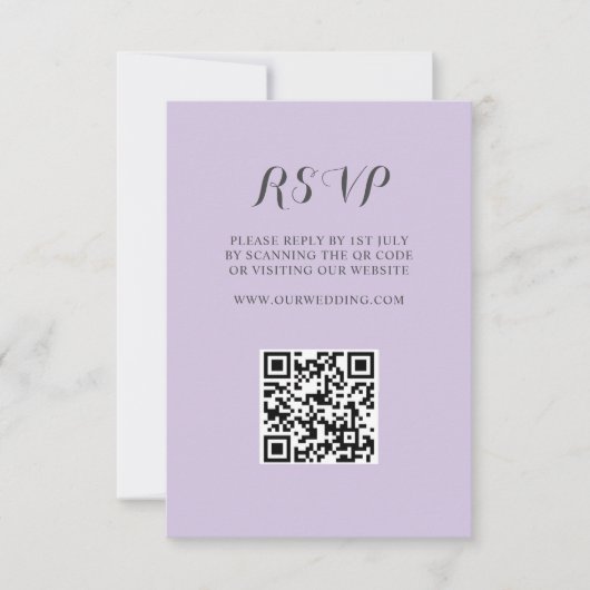 Eenvoudige Paarse QR Code RSVP bruiloft (Voorkant)