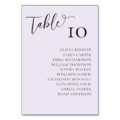 Eenvoudige paarse tafelnummers voor een trouwfeest (Achterkant)