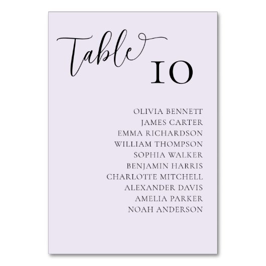 Eenvoudige paarse tafelnummers voor een trouwfeest (Achterkant)