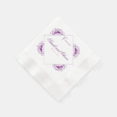 Eenvoudige Paarse Trouwbloemen Servet (Hoek)