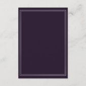 Eenvoudige Paarse trouwkaart Informatiekaartje (Achterkant)