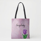 Eenvoudige Paarse tulp Tote Bag (Voorkant)