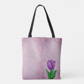 Eenvoudige Paarse tulp Tote Bag (Achterkant)