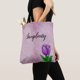 Eenvoudige Paarse tulp Tote Bag
