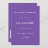 Eenvoudige Paarse uitnodiging tot het indienen van (Voorkant / Achterkant)